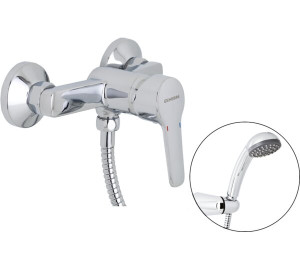 Monomando de ducha con kit Cromado Basik